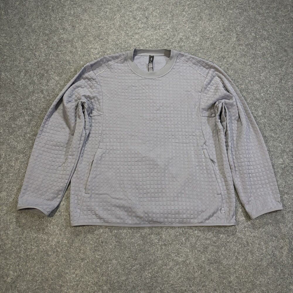 Lululemon 3D Waffle-Knit Jacquard Pullover Men's Size XL Solar Gray EUC